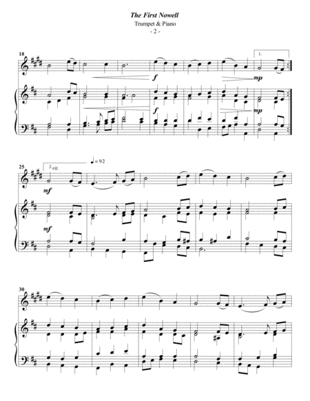 The First Noel For Trumpet Piano Page 2