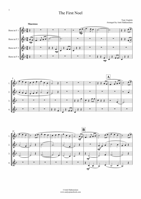 The First Noel Horn Quartet Page 2