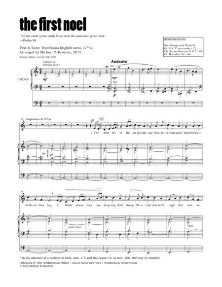 The First Noel Satb Organ Page 2