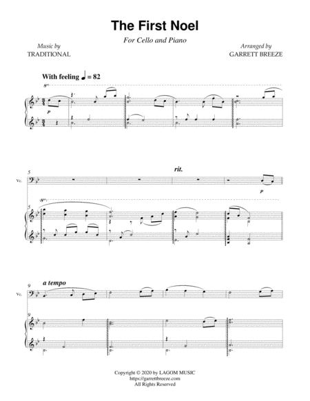 The First Noel Solo Cello Piano Page 2