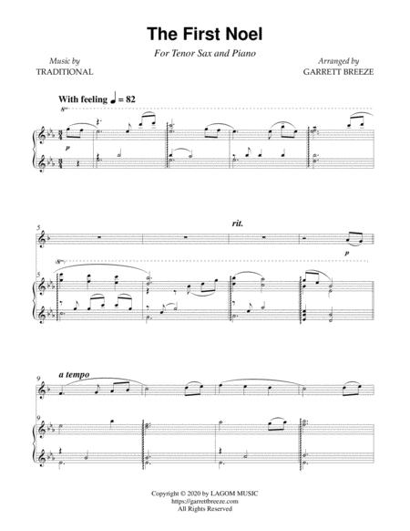 The First Noel Solo Tenor Sax Piano Page 2