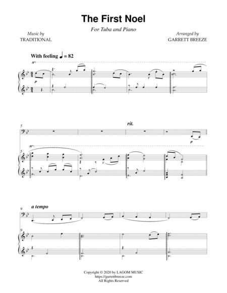 The First Noel Solo Tuba Piano Page 2