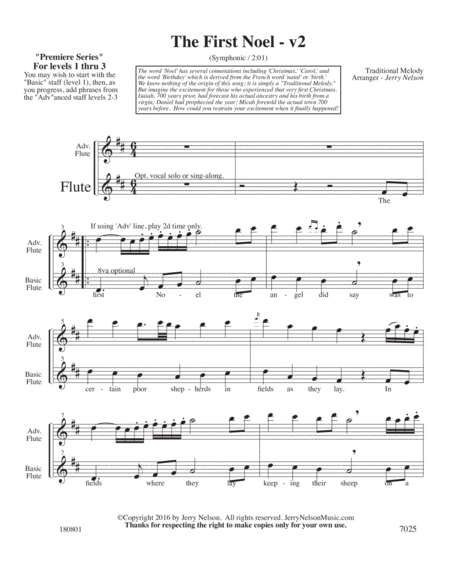 The First Noel V2 Arrangements Level 1 3 For Flute Written Acc Page 2