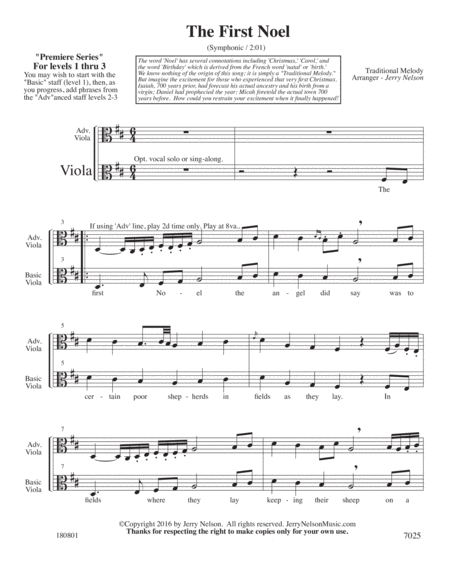 The First Noel V2 Arrangements Level 1 3 For Viola Written Acc Page 2