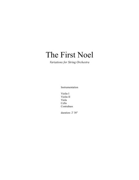 The First Noel Variations For String Orchestra Score Page 2