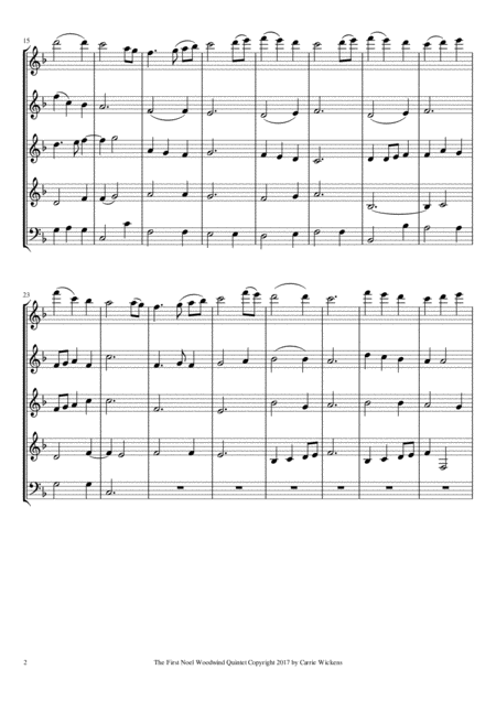 The First Noel Woodwind Quintet Page 2