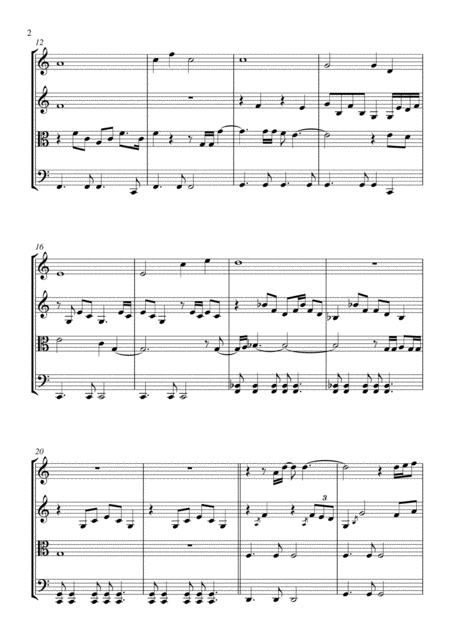 The First Time Ever I Saw Your Face String Quartet Score And Parts Page 2