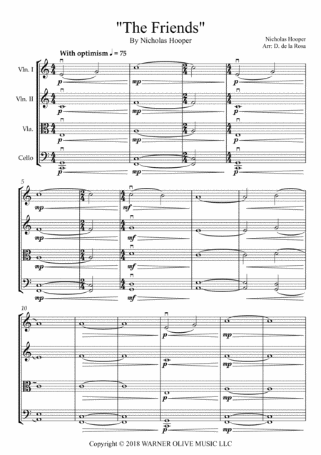 The Friends Harry Potter And The Half Blood Prince Nicholas Hooper For String Quartet Full Score And Parts Page 2