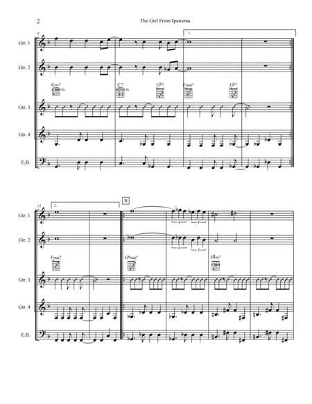 The Girl From Ipanema For Guitar Quartet Page 2