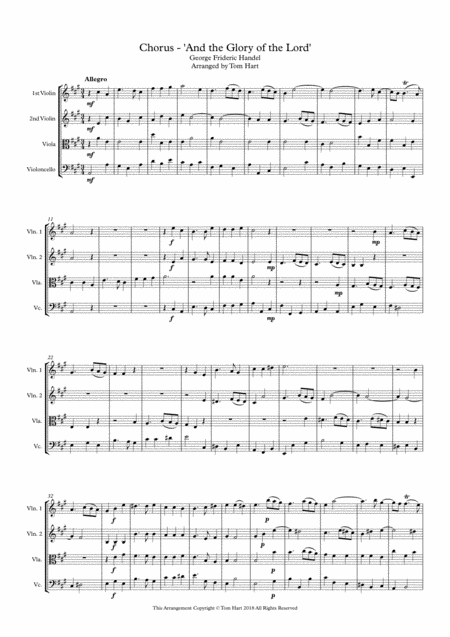 The Glory Of The Lord Messiah String Quartet Page 2