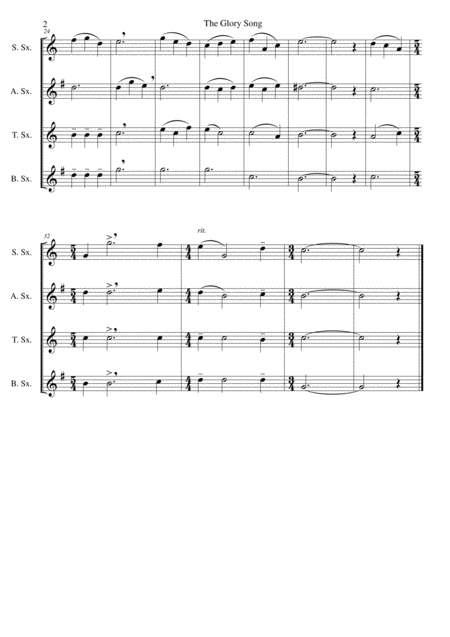 The Glory Song For Saxophone Quartet Page 2