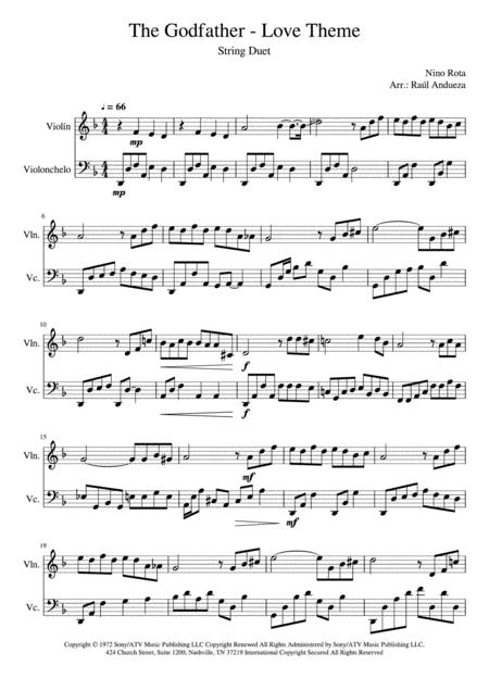 The Godfather Love Theme String Duet Page 2