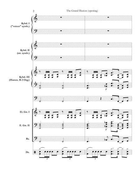 The Grand Illusion Opening Only Styx Full Score Set Of Parts Page 2