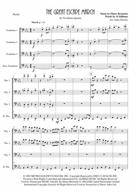 The Great Escape March For Trombone Quartet Page 2