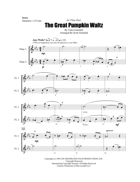 The Great Pumpkin Waltz For Flute Duet Page 2