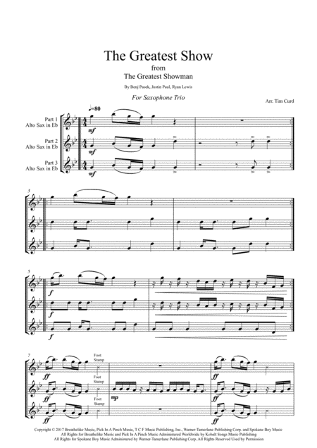 The Greatest Show For Saxophone Trio Page 2