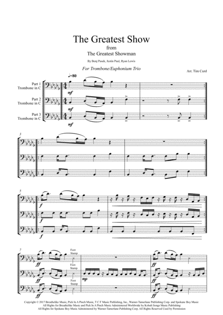 The Greatest Show For Trombone Trio Page 2