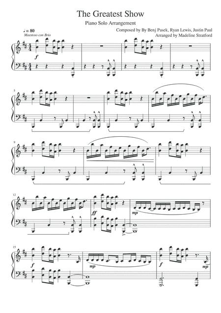 The Greatest Show Piano Solo Page 2