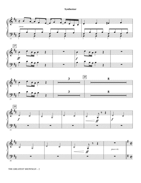 The Greatest Showman Choral Highlights Arr Ed Lojeski Synthesizer Page 2