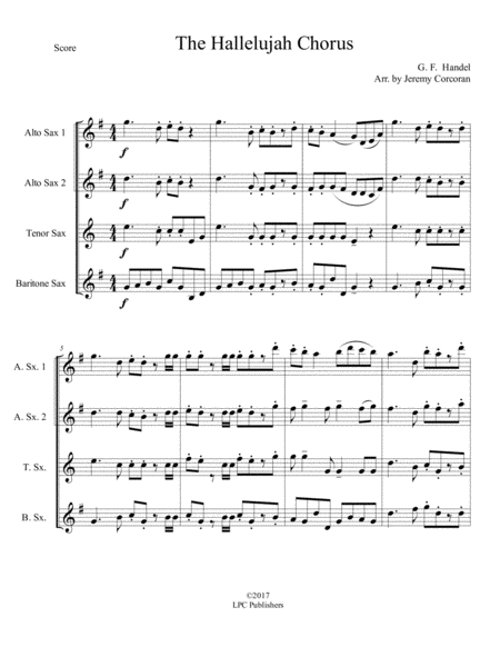 The Hallelujah Chorus For Saxophone Quartet Satb Or Aatb Page 2