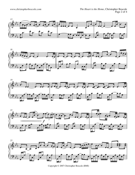 The Heart Is The Home Piano Solo By Christopher Boscole Page 2