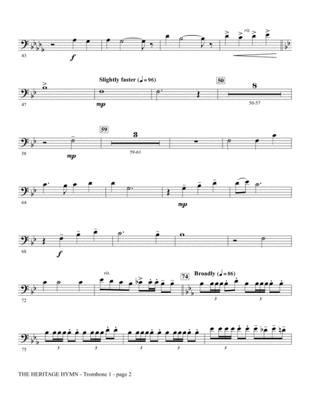 The Heritage Hymn Arr Heather Sorenson Trombone 1 Page 2