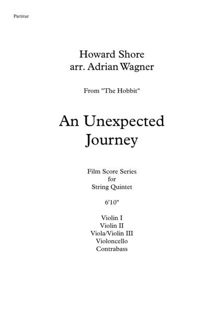 The Hobbit An Unexpected Journey String Quintet Arr Adrian Wagner Page 2