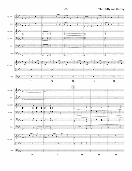 The Holly And The Ivy For Brass Choir Ensemble Page 2