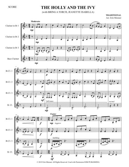 The Holly And The Ivy For Clarinet Quartet Page 2