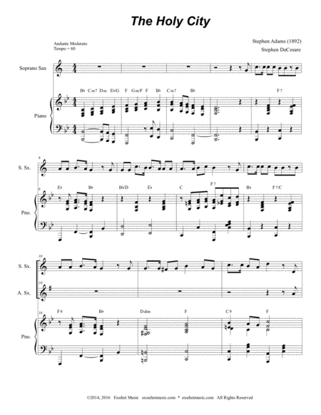 The Holy City Duet For Soprano And Alto Saxophone Page 2
