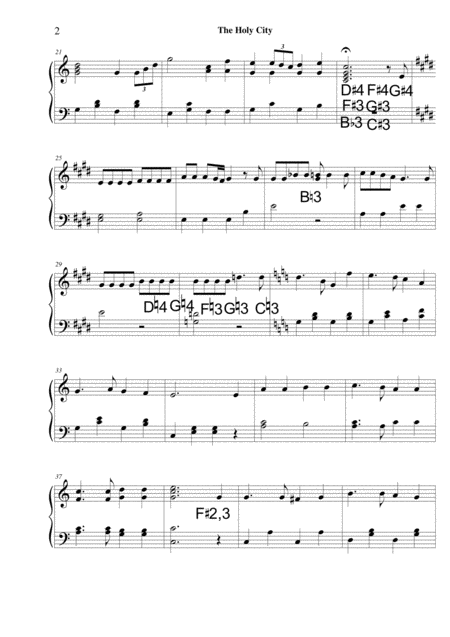 The Holy City Folk Harp Solo Page 2