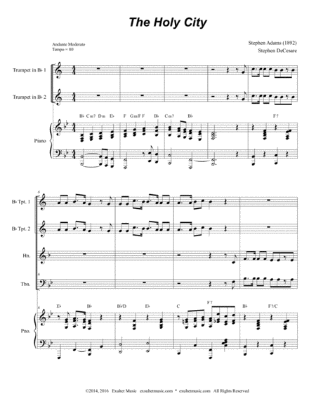 The Holy City For Brass Quartet Page 2