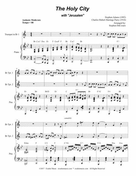 The Holy City With Jerusalem Duet For Bb Trumpet Page 2