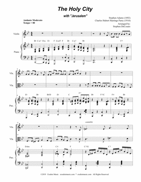 The Holy City With Jerusalem Duet For Violin And Viola Page 2