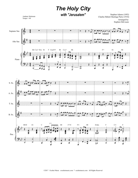 The Holy City With Jerusalem For Saxophone Quartet Page 2