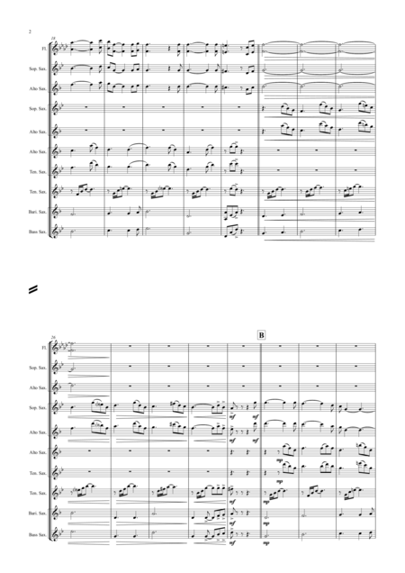 The House Of The Rising Sun Folk Song Saxophone Quintet Page 2