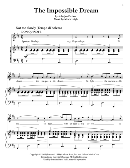 The Impossible Dream D Major Page 2