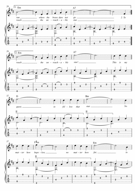 The Impossible Dream Violin Guitar Duet Page 2