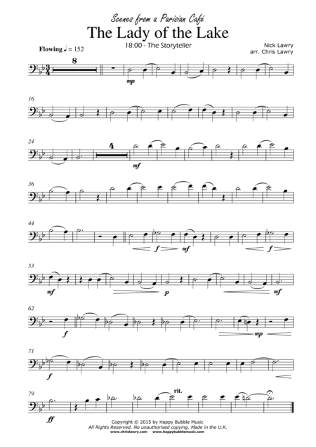 The Lady Of The Lake For Low Brass Bass Clef Piano From Scenes From A Parisian Cafe Page 2