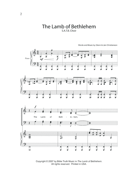The Lamb Of Bethlehem Christmas Cantata Page 2