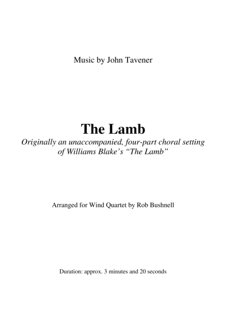 The Lamb Tavener Wind Quartet Page 2