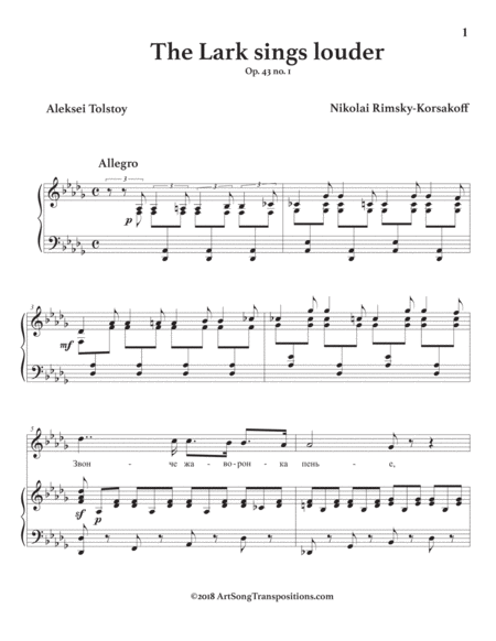 The Lark Sings Louder Op 43 No 1 D Flat Major Page 2