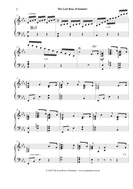 The Last Rose Of Summer Lever Harp Solo Page 2