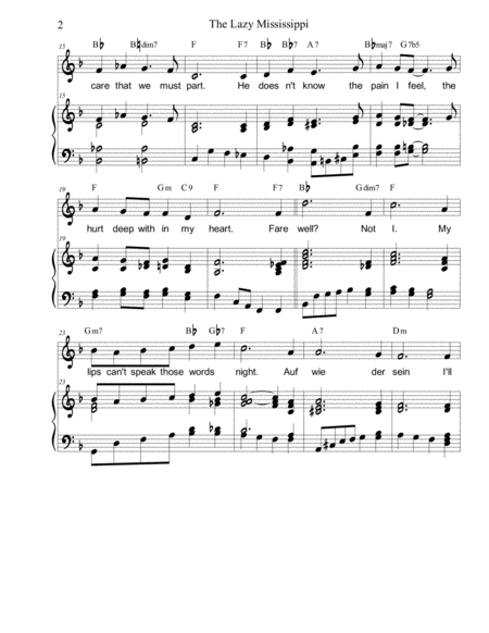 The Lazy Mississippi Vocal Piano Page 2