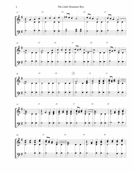 The Little Drummer Boy For 2 Octave Handbell Choir Page 2