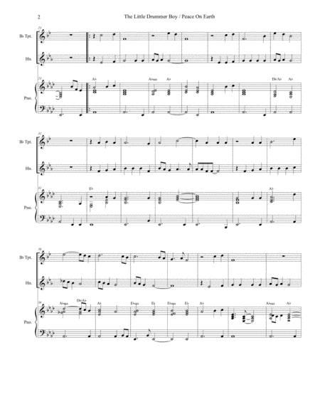 The Little Drummer Boy Peace On Earth Duet For Bb Trumpet And French Horn Page 2