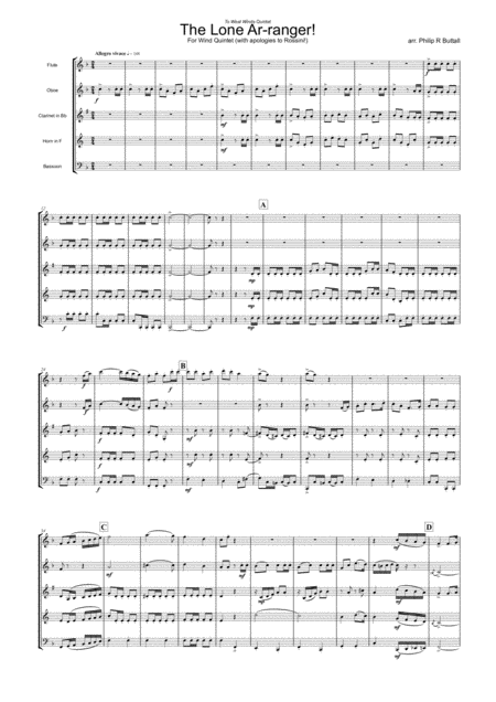 The Lone Ar Ranger Wind Quintet Score Page 2