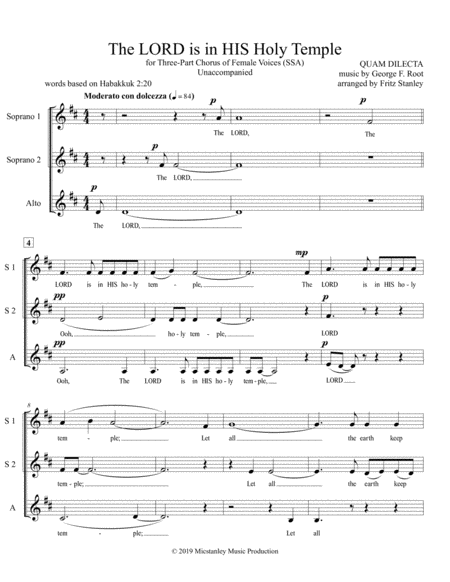 The Lord Is In His Holy Temple Ssa A Cappella Page 2