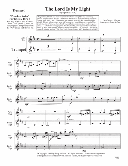 The Lord Is My Light Arrangements Level 3 5 For Trumpet Written Acc Hymns Page 2