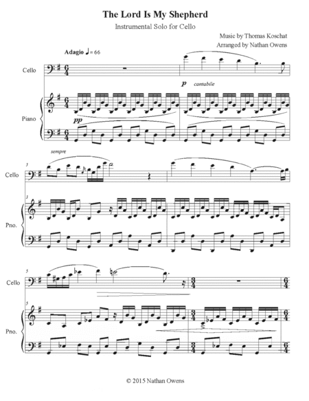 The Lord Is My Shepherd Cello Piano Page 2